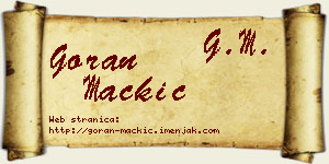 Goran Mačkić vizit kartica